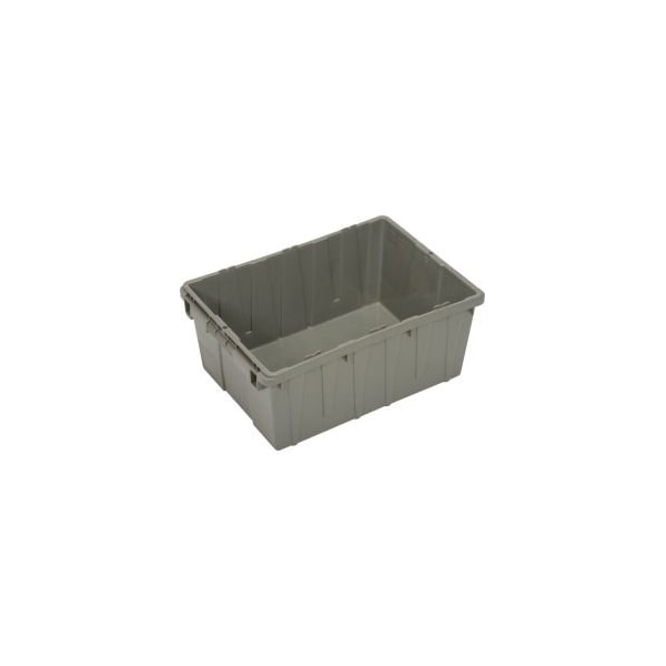 Nestable Storage Container, 21-13/16 in L x 15-3/16 in W x 9-3/16 in H, Gray, 5 PK